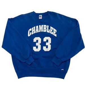 Vintage 90s Russell Athletic Chamblee Georgia Blue Long Sleeve Crewneck Size XL.